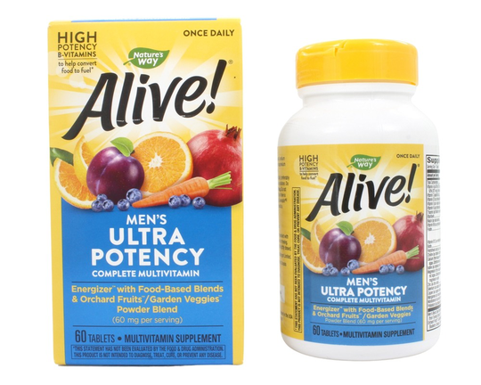 Nature's Way - Alive Once Daily Men's Multi-Vitamin & Whole Food Energizer Ultra Potency - 60 Tablets