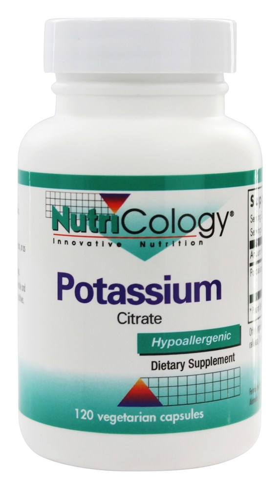 Nutricology - Potassium Citrate - 120 Vegetarian Capsules