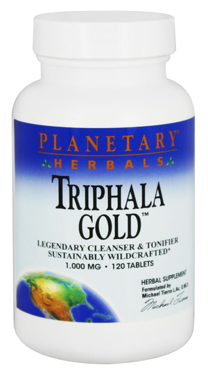 Planetary Herbals - Triphala Gold Cleanser & Tonifier 1000 mg. - 120 Tablets