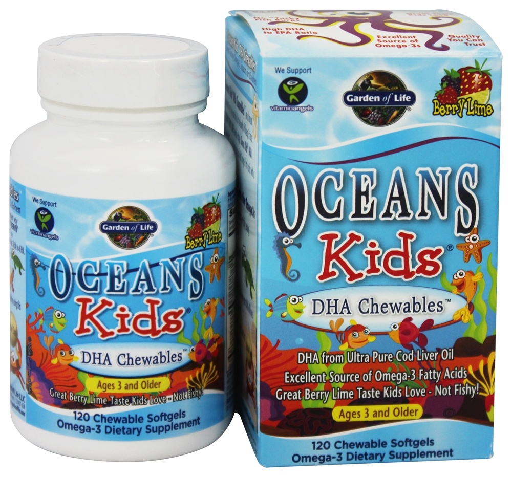 Garden of Life - Oceans Kids DHA Chewables Berry Lime - 120 Softgels