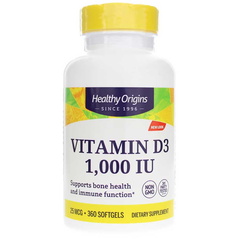 Healthy Origins Vitamin D3 1,000 IU 360 Softgels