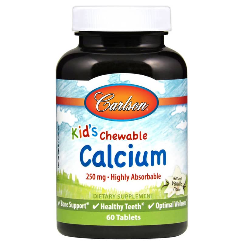 Carlson Labs Kids Chewable Calcium with Natural Vanilla Flavor 60 Tablets