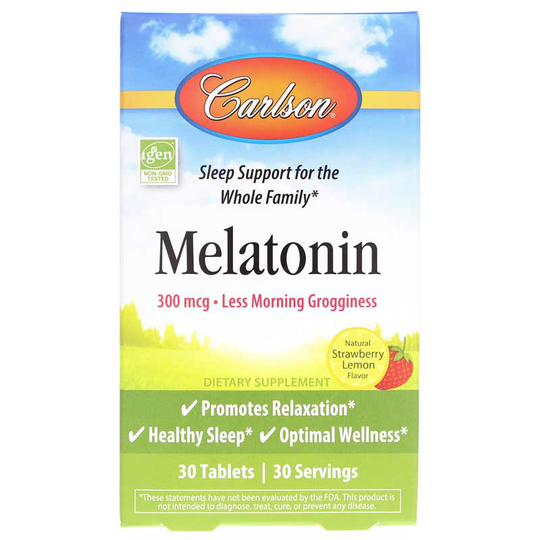 Carlson Labs Melatonin 300 Mcg 30 Tablets