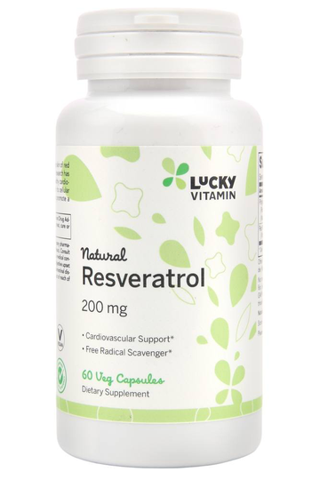 LuckyVitamin - Natural Resveratrol 200 mg. - 60 Veg Capsules