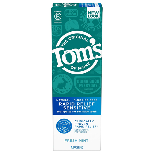 Tom's of Maine - Natural Fluoride-Free Rapid Relief Sensitive Toothpaste Fresh Mint - 4 oz.