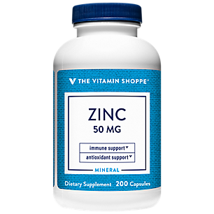 Zinc - Immune & Antioxidant Support - 50 MG Per Serving (200 Capsules)