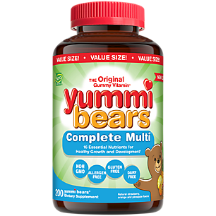 Yummi Bears Complete Multivitamin for Kids - Mixed Fruit (200 Gummies)