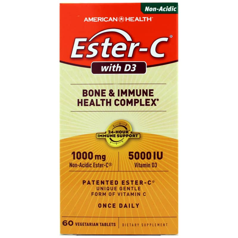 American Health Ester-C with D3 Bone & Immune Complex 60 Veg Tablets
