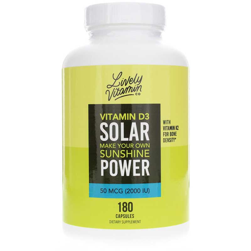 Lively Vitamin Co Solar Power Vitamin D3 2000 IU 180 Capsules