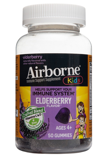 Airborne - Immune System Support Supplement Kids Elderberry - 50 Gummies