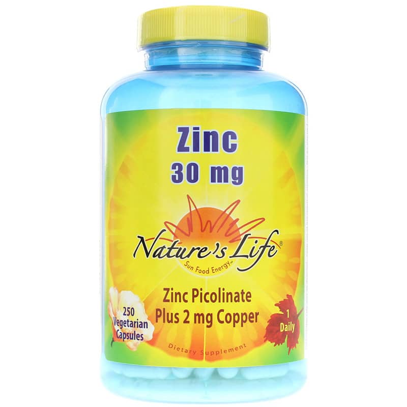 Natures Life Zinc 30 Mg with Copper 250 Veg Capsules