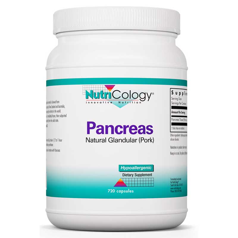 Nutricology Pancreas Natural Glandular (Pork) 720 Veg Capsules