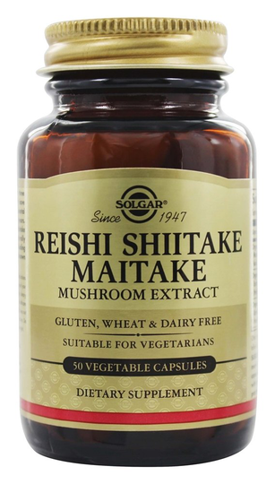 Solgar - Reishi Shiitake Maitake Mushroom Extract - 50 Vegetarian Capsules
