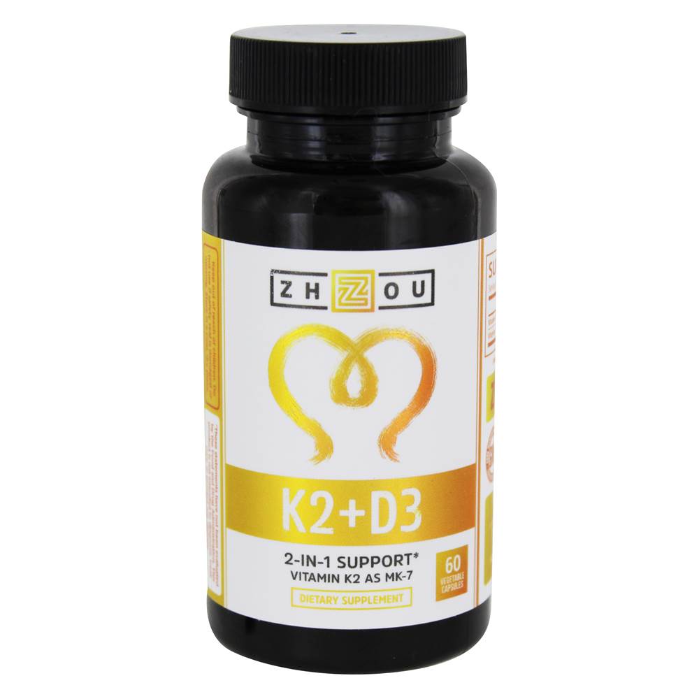 Zhou - Vitamin K2 D3 2 in 1 Support - 60 Vegetable Capsule(s)