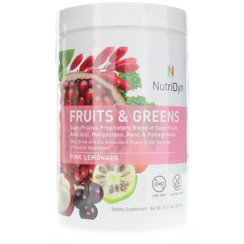 NutriDyn Fruits & Greens Daily Drink Pink Lemonade 30 Servings