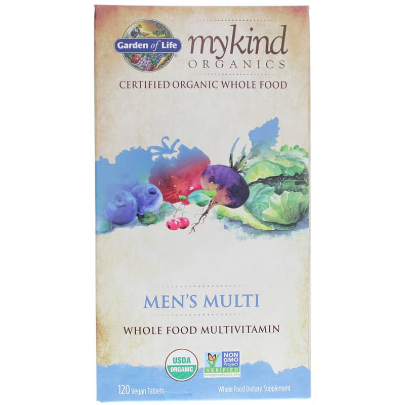 Garden of Life mykind Organics Men's Multi Whole Food Multivitamin 120 Veg Tablets