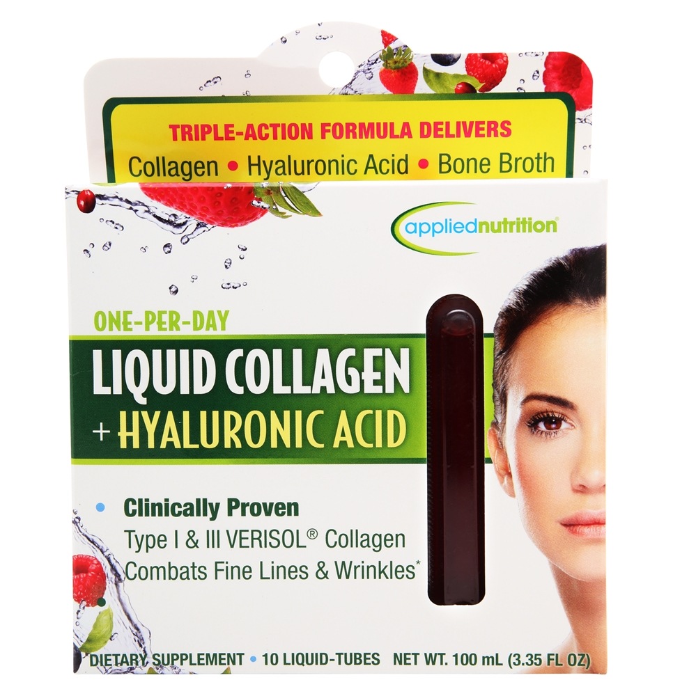 Applied Nutrition - One-per-Day Liquid Collagen Hyaluronic Acid - 10 Tubes