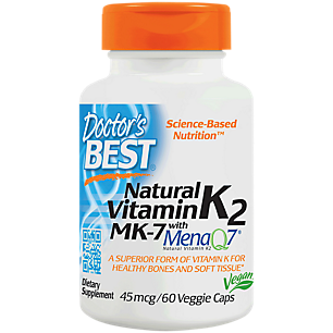 Natural Vitamin K2 MK-7 - Vegan - 45 MCG (60 Vegetarian Capsules)