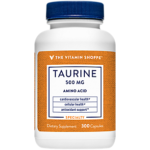 Taurine - Free Form Amino Acid for Cardiovascular Health - 500 MG (300 Capsules)