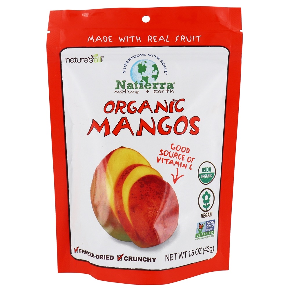Nature's All Foods - Natierra Organic Freeze-Dried Mangos - 1.5 oz.