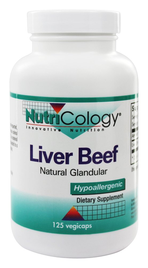 Nutricology - Liver Beef Natural Glandular - 125 Vegetable Capsule(s)