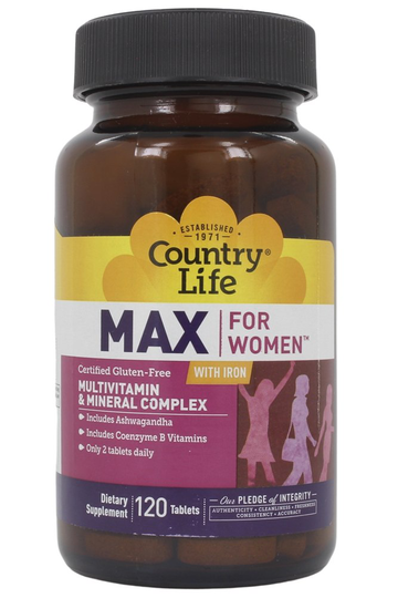 Country Life - Maxi-Sorb Maxine Daily Multiple For Women with Iron - 120 Tablets Formerly Called (Women's Multi-Vitamin)