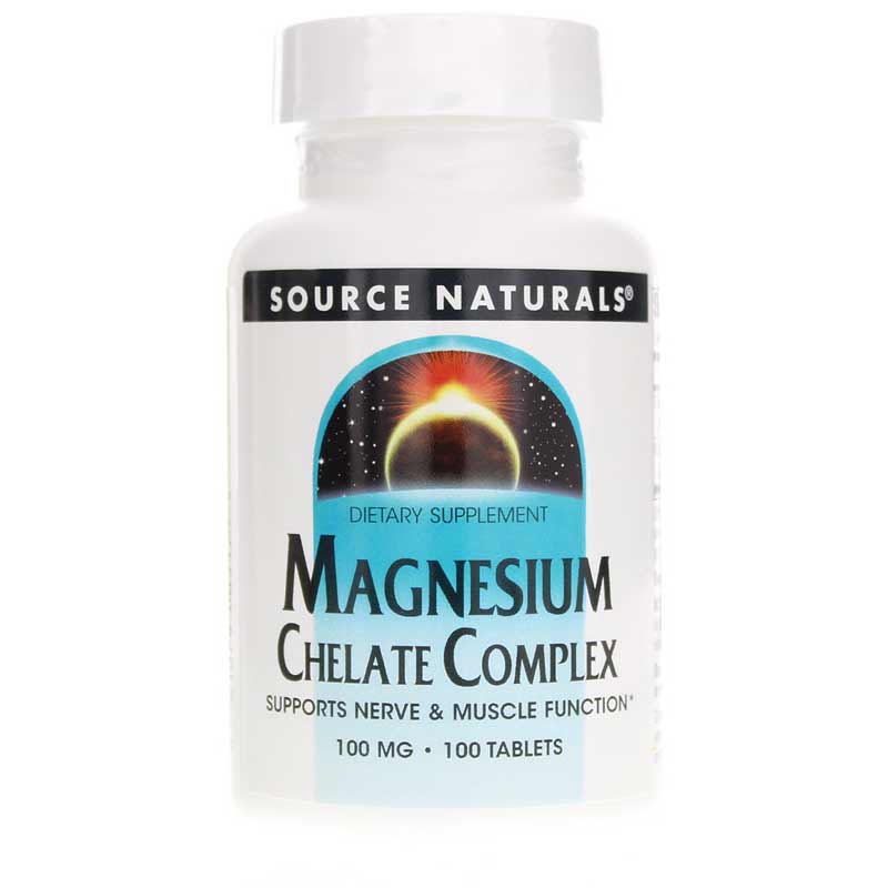 Source Naturals Magnesium Chelate Complex 100 Tablets