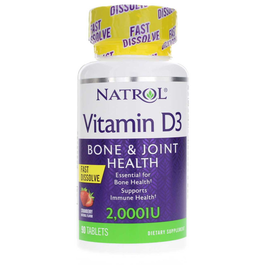 Natrol Vitamin D3 2,000 IU Fast Dissolve 90 Strawberry Tablets