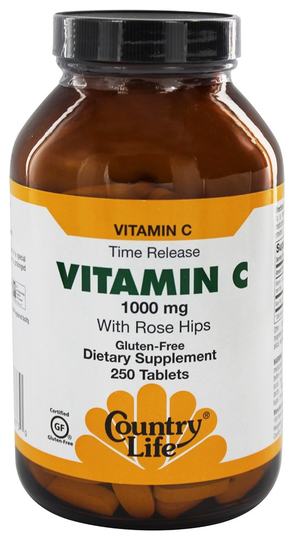 Country Life - Vitamin C with Rose Hips Time Release 1000 mg. - 250 Tablets