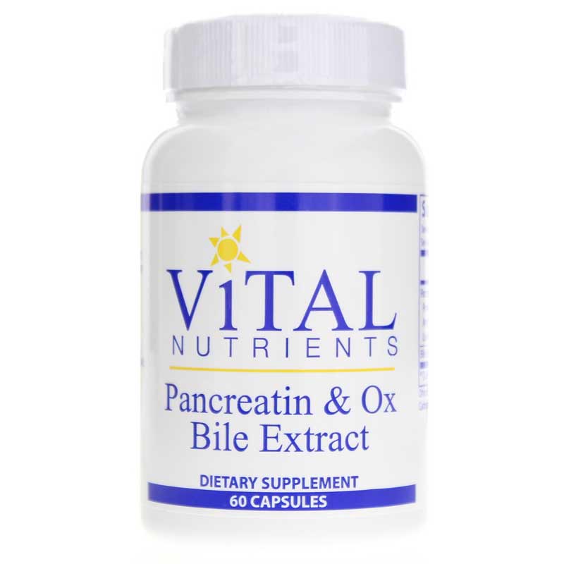 Vital Nutrients Pancreatin & Ox Bile Extract 60 Capsules