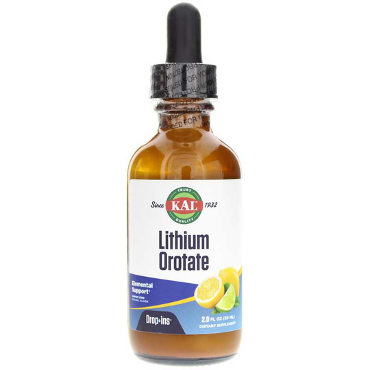 Kal Lithium Orotate Dropins Lemon Lime 2 Oz