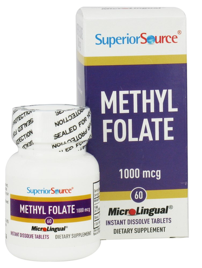 Superior Source - Methyl Folate 1000 mcg. - 60 Quick Dissolve Tablets