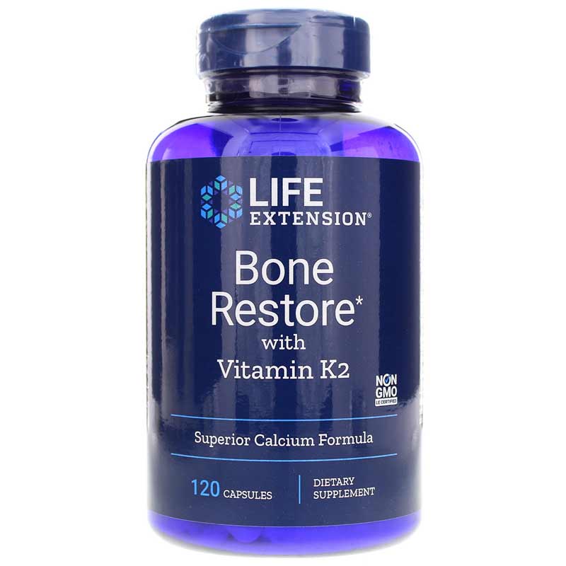 Life Extension Bone Restore with Vitamin K2 120 Capsules