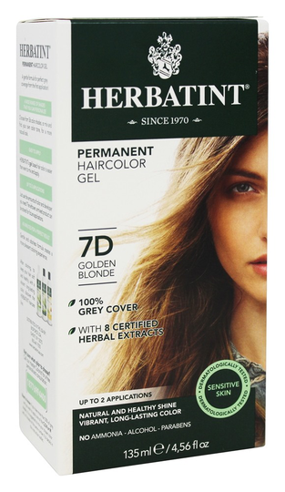 Herbatint - Herbal Haircolor Permanent Gel 7D Golden Blonde - 4.5 fl. oz.