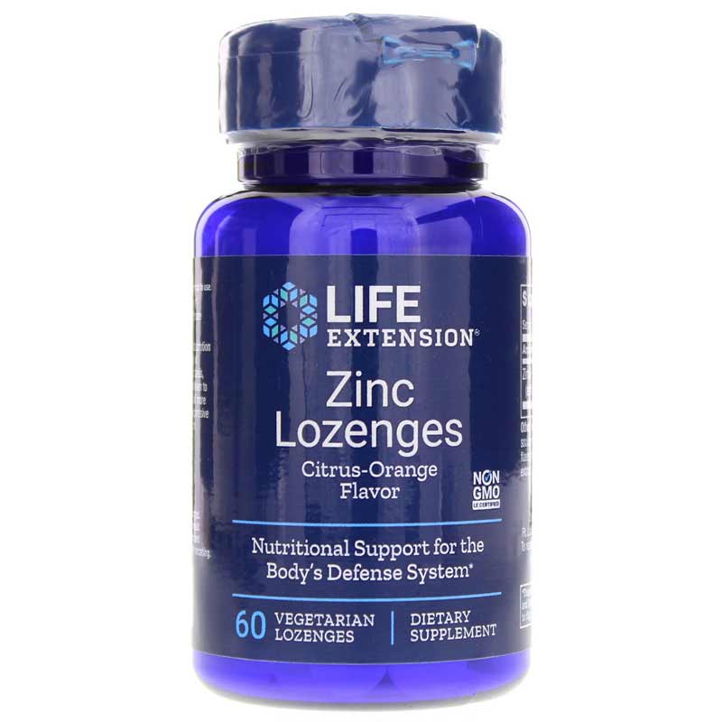 Life Extension Zinc Lozenges Natural Citrus-Orange Flavor 60 Veg Lozenges