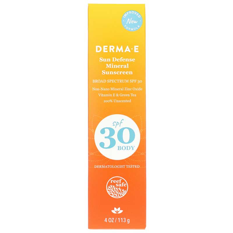 Derma E Sun Defense Mineral Sunscreen SPF 30 4 Oz