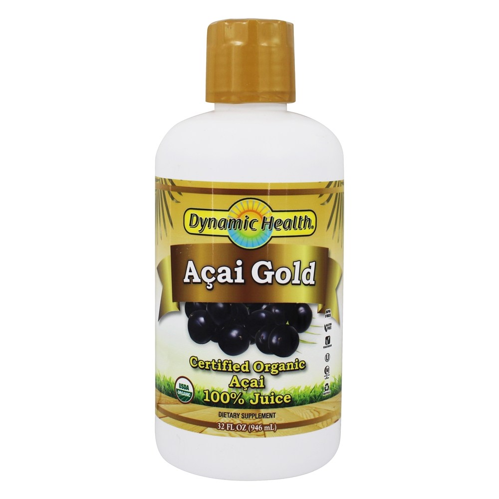 Dynamic Health - Certified Organic 100 Juice Acai Gold - 32 fl. oz.