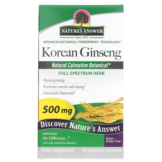 Natures Answer Korean Panax Ginseng Root 50 Veg Capsules