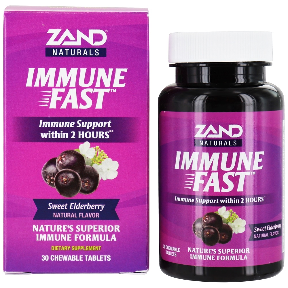 Zand - Naturals Immune Fast Sweet Elderberry - 30 Chewable Tablets