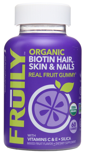 Fruily - Organic Biotin Hair Skin & Nails Mixed Fruit Flavor - 60 Gummies