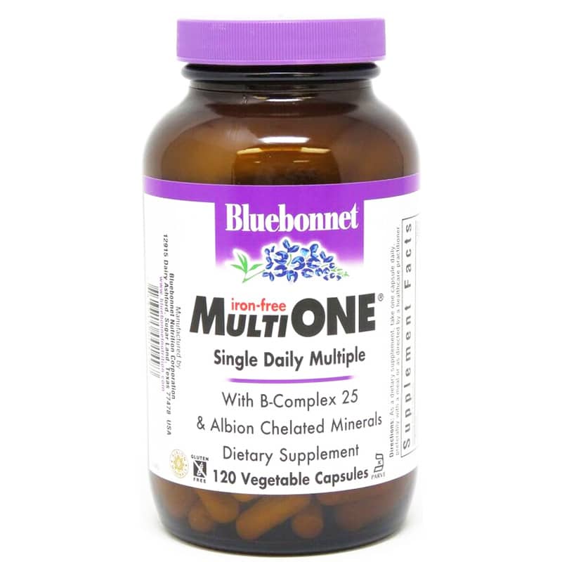 Bluebonnet Multi One Iron-Free Single Daily Multiple 120 Veg Capsules
