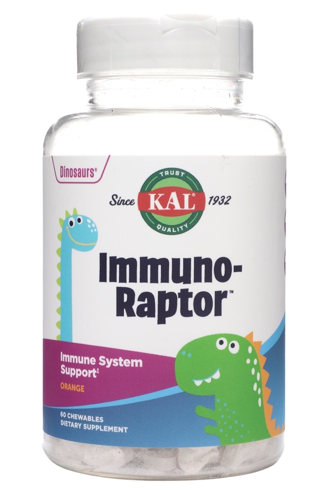 Kal - Dinosaurs Immuno-Raptor Immune Support For Kids Orange - 60 Chewables