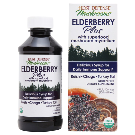 Host Defense - Mushrooms Elderberry Plus Daily Immune Support Syrup - 4 fl. oz.