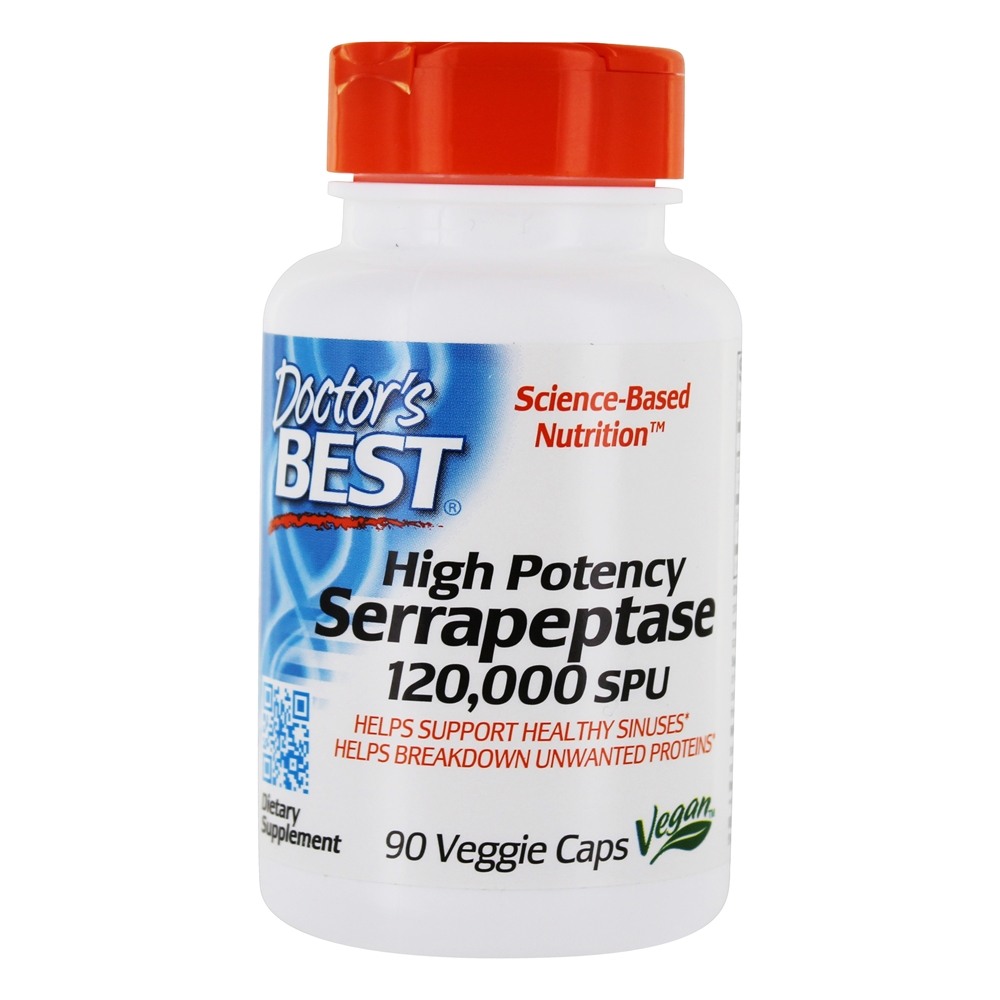 Doctor's Best - High Potency Serrapeptase 120000 SPU - 90 Vegetable Capsule(s)