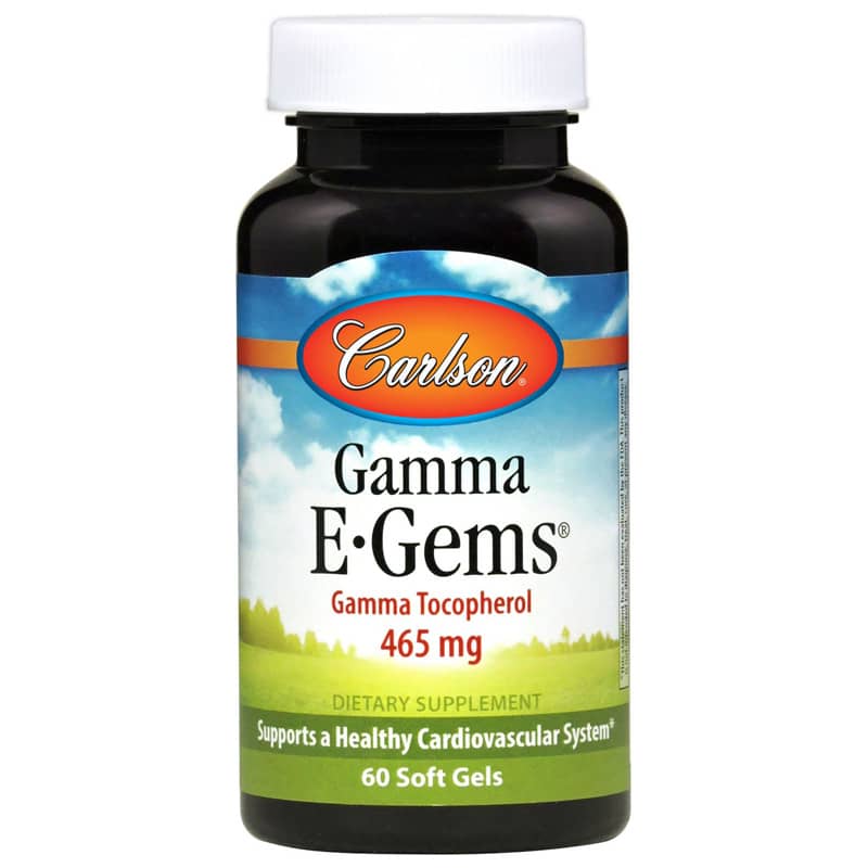 Carlson Labs Gamma E-Gems 465 Mg Gamma Tocopherol 60 Softgels