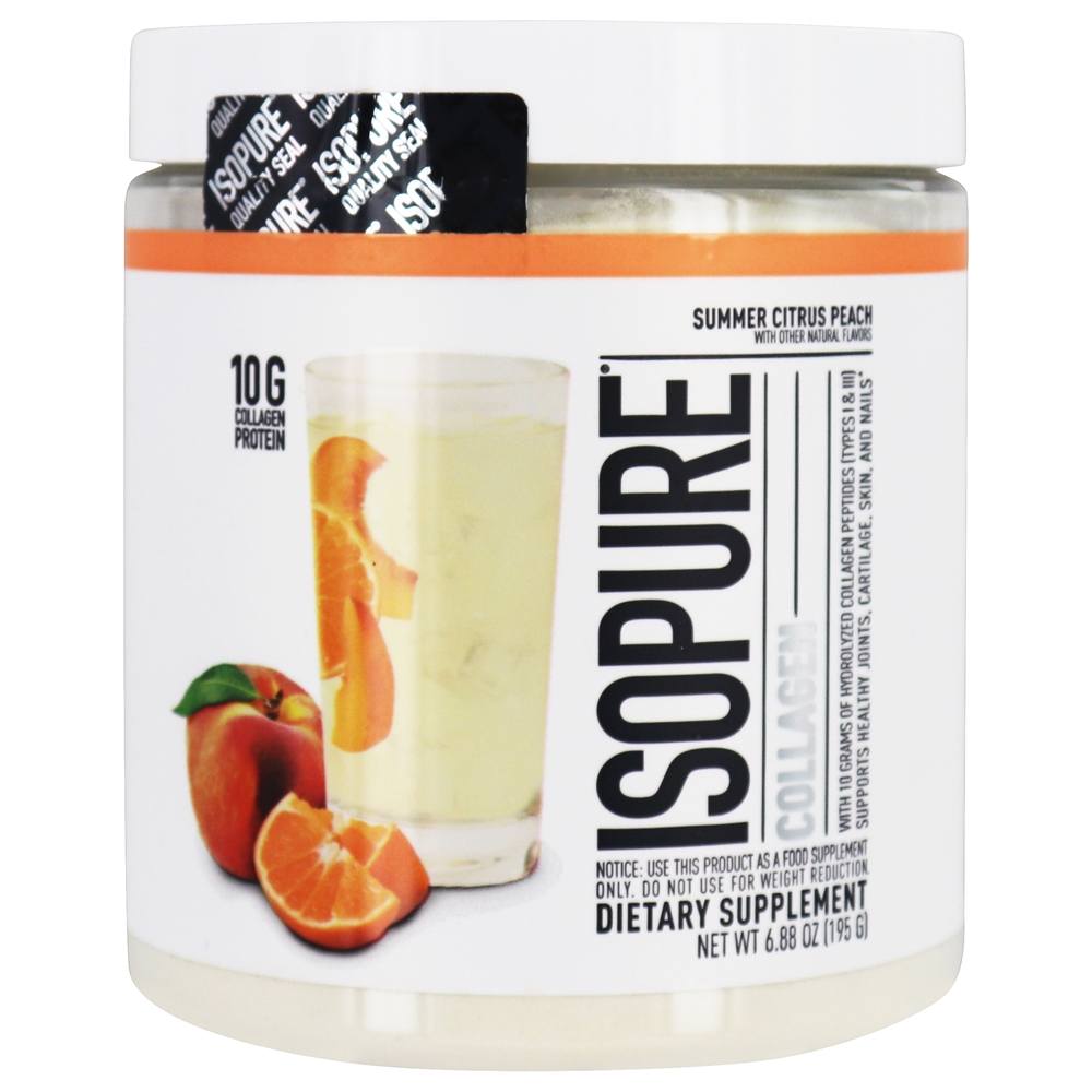 Nature's Best - Isopure Collagen Powder Summer Citrus Peach - 6.88 oz.