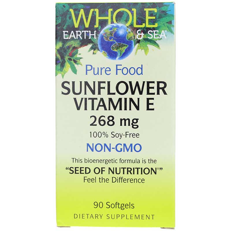 Natural Factors Whole Earth & Sea Sunflower Vitamin E 268 Mg 90 Softgels