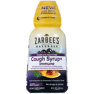 Complete Nighttime Cough Syrup + Immune with Dark Honey & Elderberry - Natural Berry (8 Ounces)