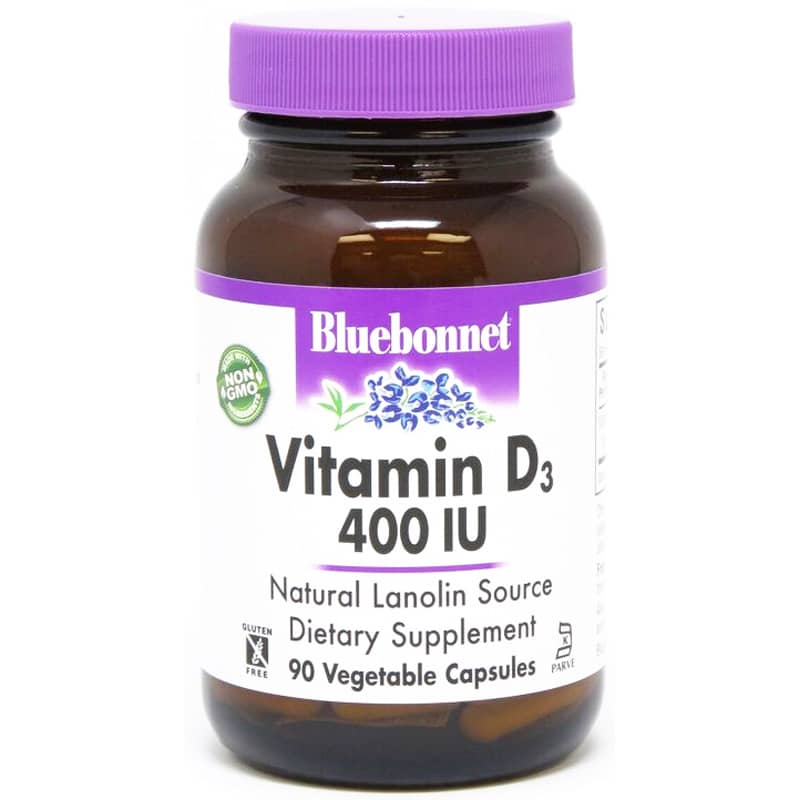 Bluebonnet Vitamin D3 400 IU 90 Veg Capsules