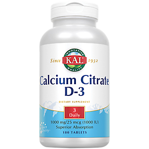 Calcium Citrate Vitamin D3 1000 - 1,000 MG/1,000 IU (180 Tablets)
